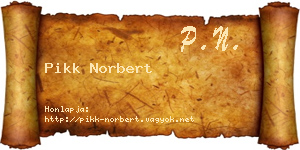 Pikk Norbert névjegykártya